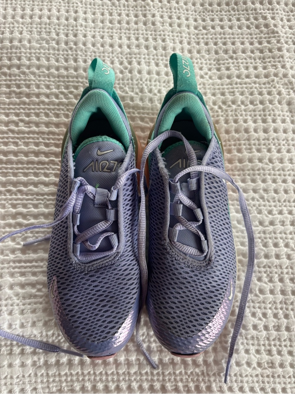 Nike Air Max 270 Girls' Lavender and Teal Sneakers